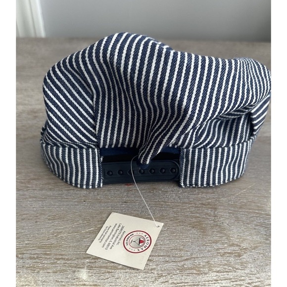 NEW Blue & White Stripe Train Conductor Hat Railroad Engineer Cap Toddler Thomas - Picture 5 of 6